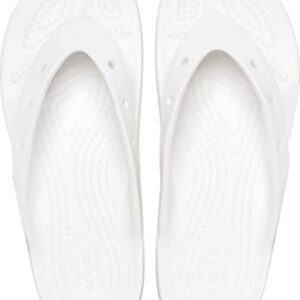 Crocs Women's Classic Flip Flops, Platform Sandals, White, Numeric_9