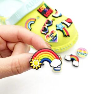 DimiGlobal 20Pcs shoe charms for Kids Cute Flower Shoe Charms for Girls and Women Girly Shoe Decoration Party Favor shoes charms Pins Accessories Party Gifts (20)