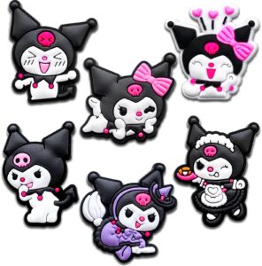 pocpockets cartoon shoe charms for clog, cute animal charms decoration for women adults (black)