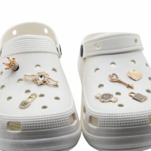 Shoe Charms for Clog Shoes Charms with Rhinestone Fashion Gold Crown Shoe Decoration Charms For Women Girls