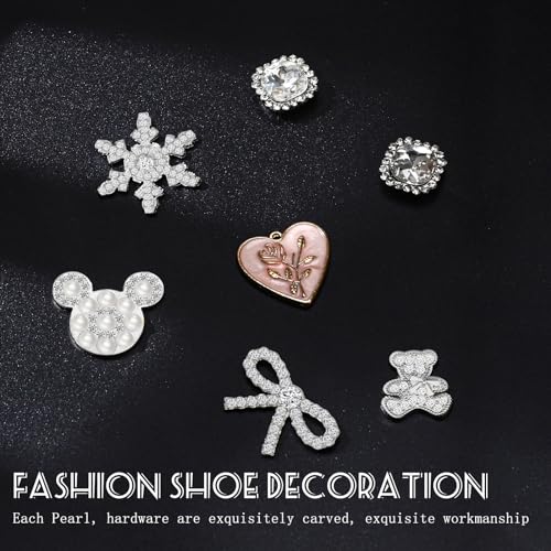 28 Pcs Bling Croc Charms Jewelry Accessories Decoration with Chains Designer Shoe Charms Fits for Women Girls Adults Teens Croc Clog Sandals Birthday Gifts Party Favors