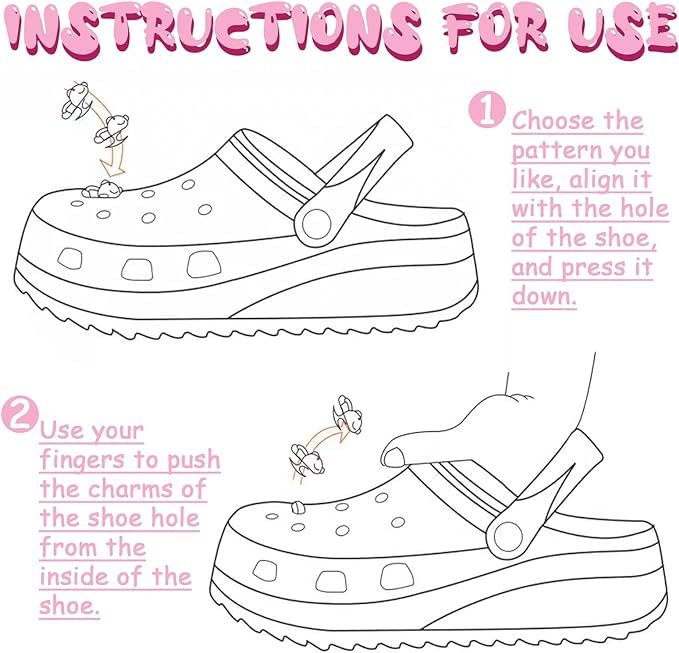 Veramz 37Pcs Pink Shoe Charms for Girls Women - Shoe Charms for Clog Decoration, Shoes Charms Slides Sandals Clog, Cute Shoe Accessories for Teens Girls and Women for Bracelets Party Favors