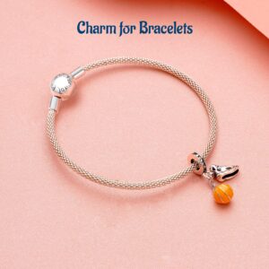 Amuefer Charms for Bracelets Basketbal & Shoes 925 Sterling Silver Dangle Charm for Necklaces Gifts for Women Girls