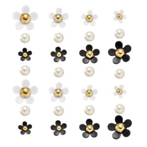 lomoyato 28pcs flower shoe charms for croc clog sandals bracelets accessories decoration, cute designer shoe charms pearl shoe charms for girls kids teens adults women birthday party favor