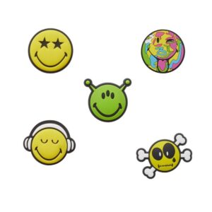 crocs unisex adult jibbitz icon pack | jibbitz for crocs shoe charms, smiley, small us