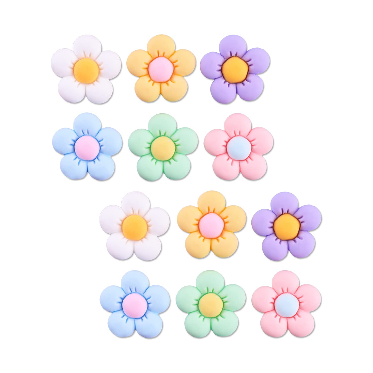 AD. Myhm Cute Flower Shoe Charms 12Pcs Flower Shoe Charms Clog Pins Gifts For Girls Women