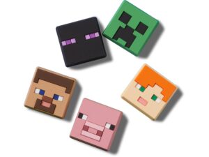 crocs jibbitz 5-pack minecraft shoe charms, jibbitz charms for crocs