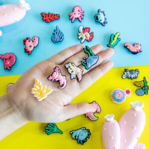 Cute Kawaii Shoe Charms 30~100 PCS Teens Girls Boys Kids Decoration Party Gifts Accessories Charms (21PCS Axolotl)