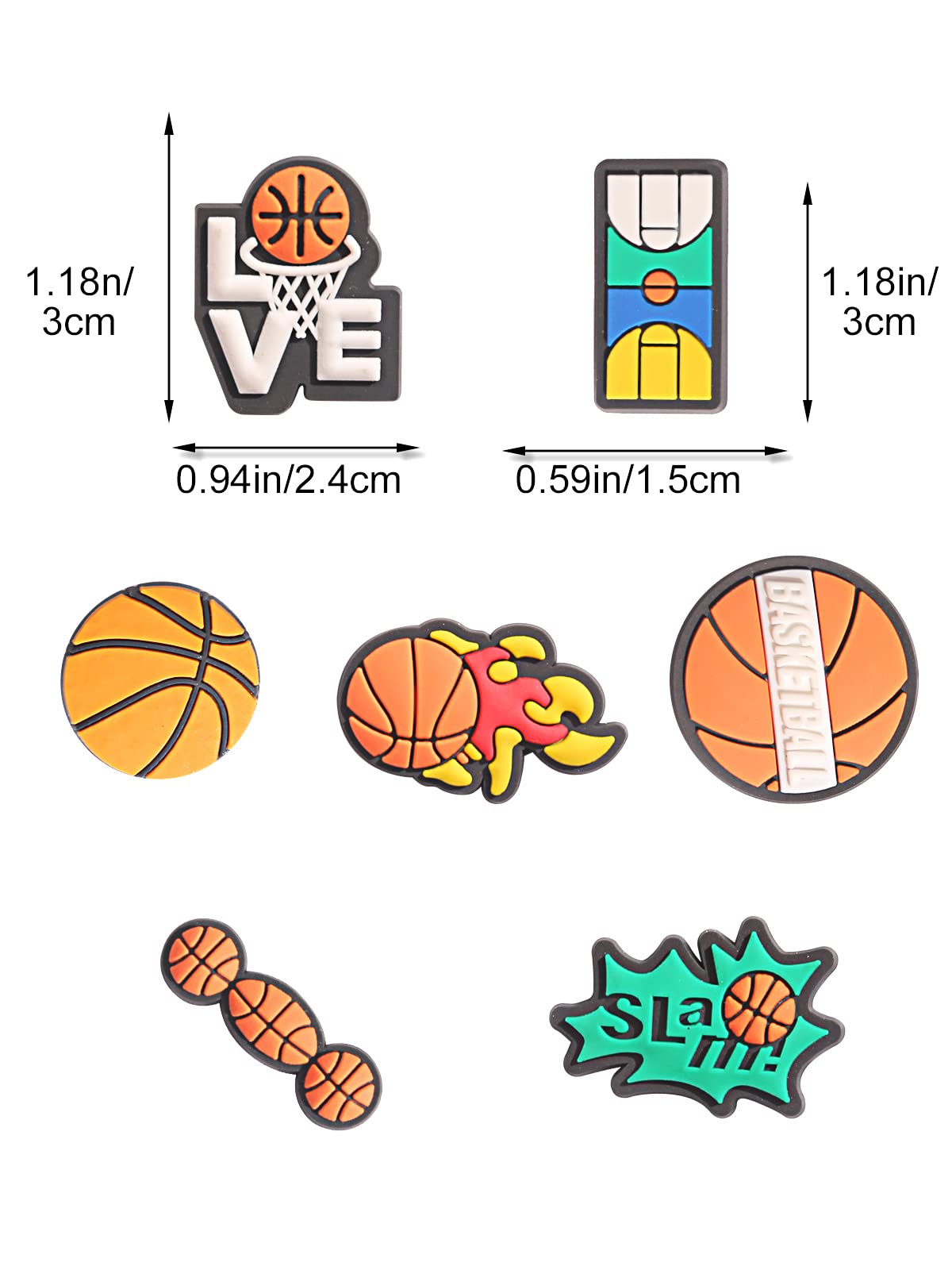 Hevmeg Sports Shoe Charms for Shoes,Baseball Softball Soccer Football Basketball Charms for Boy Girl Women Men