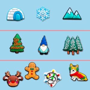 Zanerolan 25PCS Winter Shoe Decoration Charms for Clog, Christmas Snowman Ski Charms Accessories