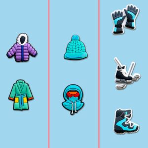 Zanerolan 25PCS Winter Shoe Decoration Charms for Clog, Christmas Snowman Ski Charms Accessories