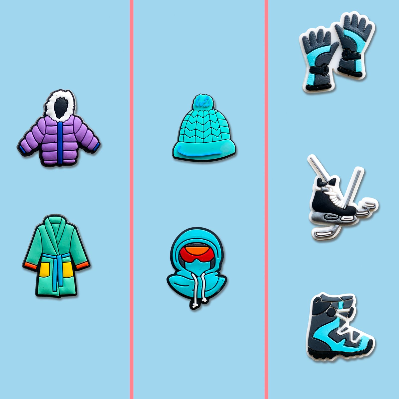 Zanerolan 25PCS Winter Shoe Decoration Charms for Clog, Christmas Snowman Ski Charms Accessories