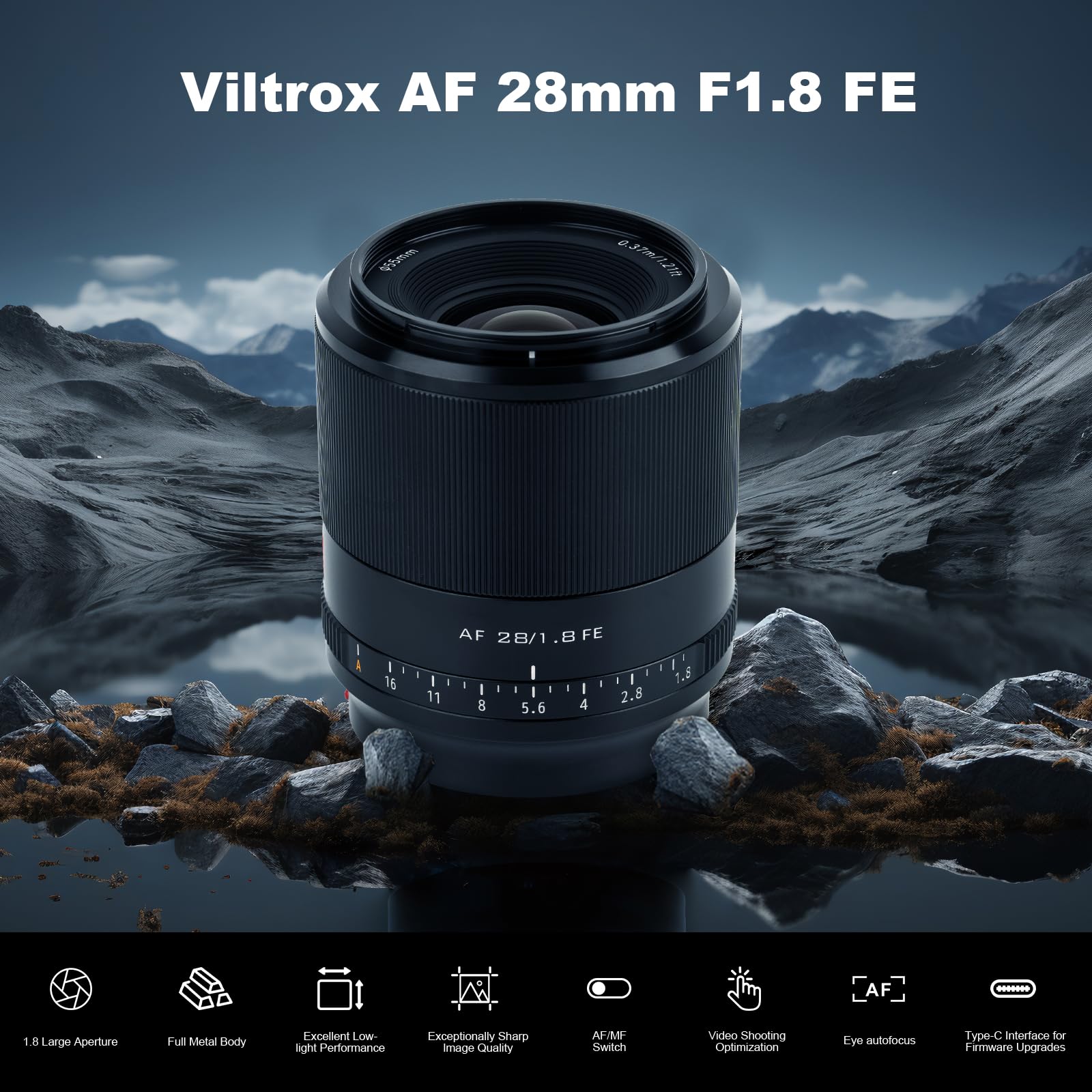 VILTROX 28mm F1.8 Wide Angle Autofocus Lens for Sony E-Mount Lens,Full-Frame Portrait Lens for Sony E Mount Alpha a7 a7II a7III a7R a7RII a7RIII a7RIV a7RV a7SII a7SIII a9 a7C a6500 a6400 a5000 a6000…