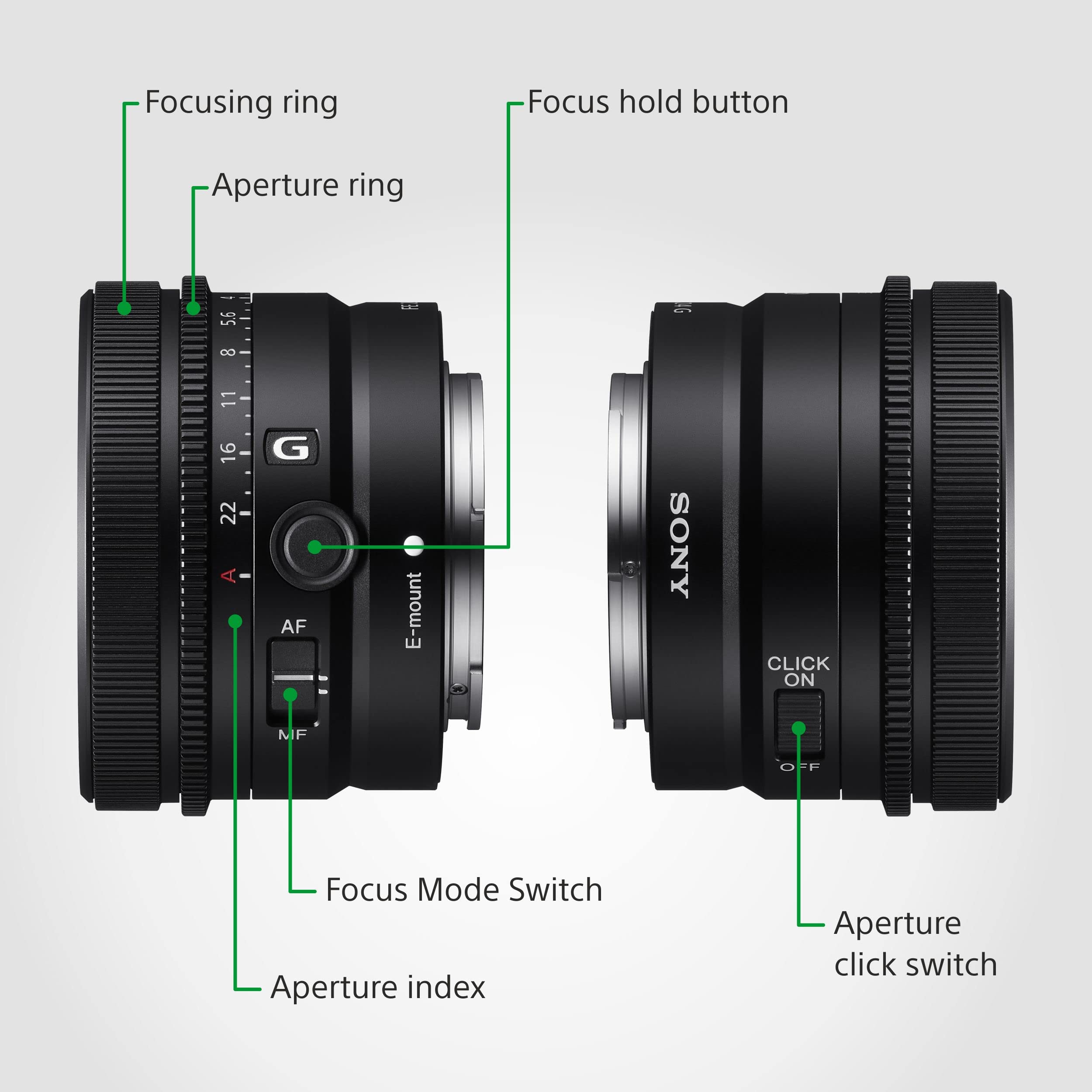 Sony SEL24F28G - Full-Frame Lens FE 24mm F2.8 G - Premium G Series Prime Lens Black