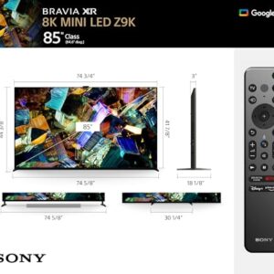 Sony 85 Inch 8K Ultra HD TV Z9K Series: BRAVIA XR 8K Mini LED Smart Google TV with Dolby Vision HDR and Exclusive Features for The Playstation® 5 XR85Z9K- Latest Model,Black