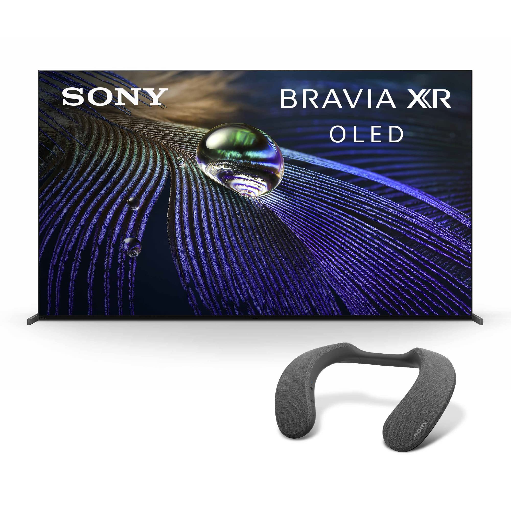 Sony A90J 83 Inch TV: BRAVIA XR OLED 4K Ultra HD Smart Google TV with Dolby Vision HDR and Alexa Compatibility XR83A90J- 2021 Model Neckband Bluetooth Speaker +Home Theater Audio