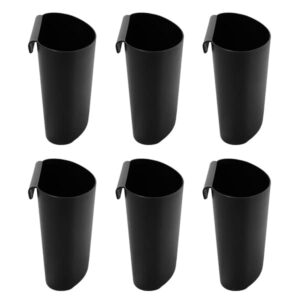 jakago 6-pack little hanging bucket - hanging cup holder for rolling cart shelf wall storage box for kitchen living room bathroom desktop cleaning trash can(black)