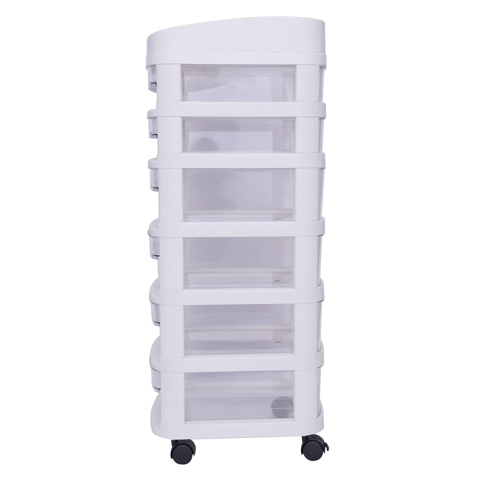 Gdrasuya10 6 Tier Rolling Storage Cart with Drawers, Plastic Storage Rolling Cart Cabinet Trolley with Universal Wheels for Office, Bathroom, Living Room