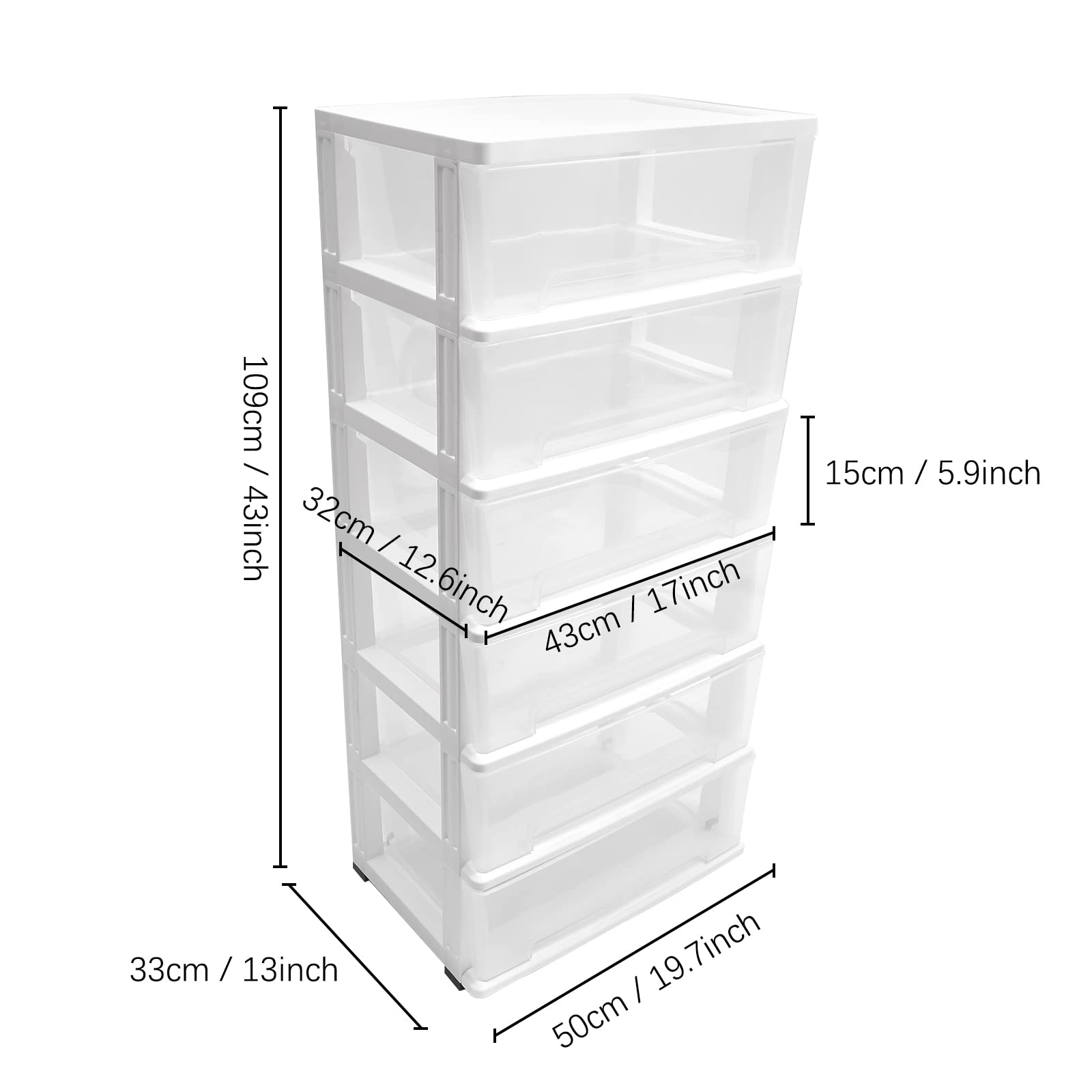 TOOL1SHOoo 6-Tier Metal Rolling Trolley Cart Kitchen Storage Organizer Shelf with 4 Wheels PP Rolling Utility Cart Storage Mobile Organization Holder Space-saving