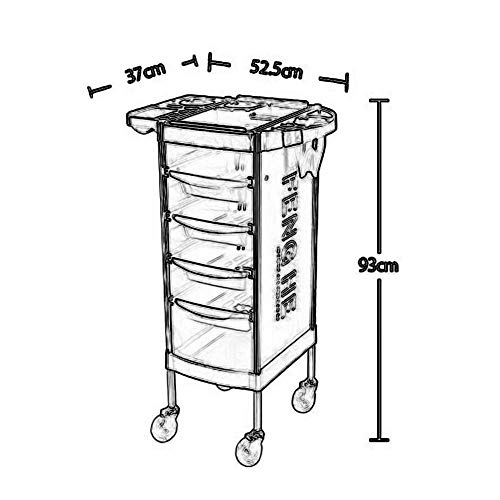 Storage Rack Serving Cart Medical Cart Tool 6 Tier Beauty Salon Rolling Cart With Abs Drawer, Stainless Steel Hairdresser Stylist Trolley With Universal Wheel, 20 Kg Capacity,Black (Silver) (Red )