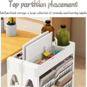 Mobile Shelf Cart, Mobile Shelf Organizer, 6 Tier Desk Organizer, Rolling File Organizer with Casters, Storage,Green