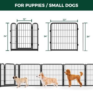 FXW Homeplus Dog Playpen Designed for Indoor Use, 24" Height for Puppy and Small Dogs, Black│Patented