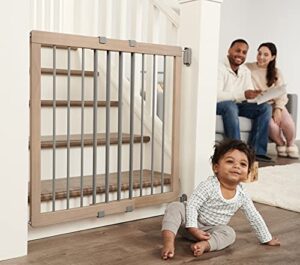 regalo heritage and home wooden extra wide stairway and hallway walk through baby safety gate with mounting kit