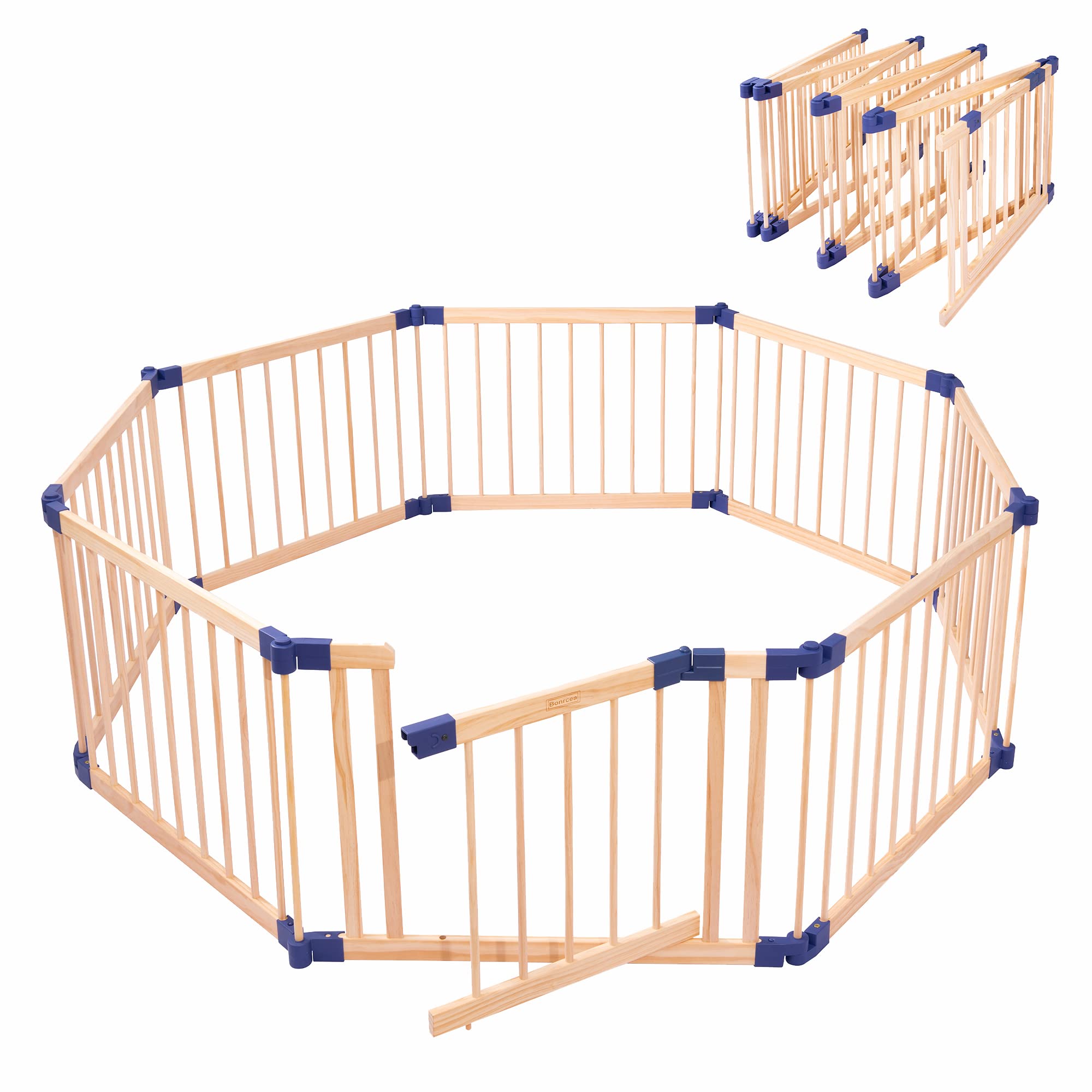Baby Playpen Foldable Playpen for Babies and Toddlers Solid Wood Baby Gate Playpen Wooden Baby Play Pens Baby Fence Play Area