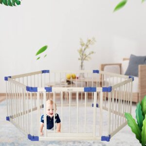 Baby Playpen Foldable Playpen for Babies and Toddlers Solid Wood Baby Gate Playpen Wooden Baby Play Pens Baby Fence Play Area