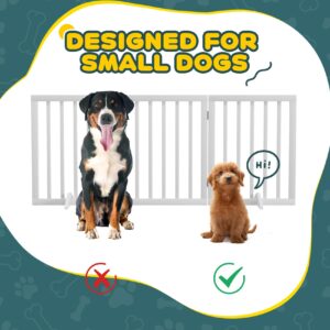 Semiocthome Wooden Dog Gates for The House 24"H Expandable Doggy Gates for Doorways 55"W Free Standing Pet Gate with 2 Support Feet for Stairs 3 Panels Dog Barriers for Home No Installation Resquired