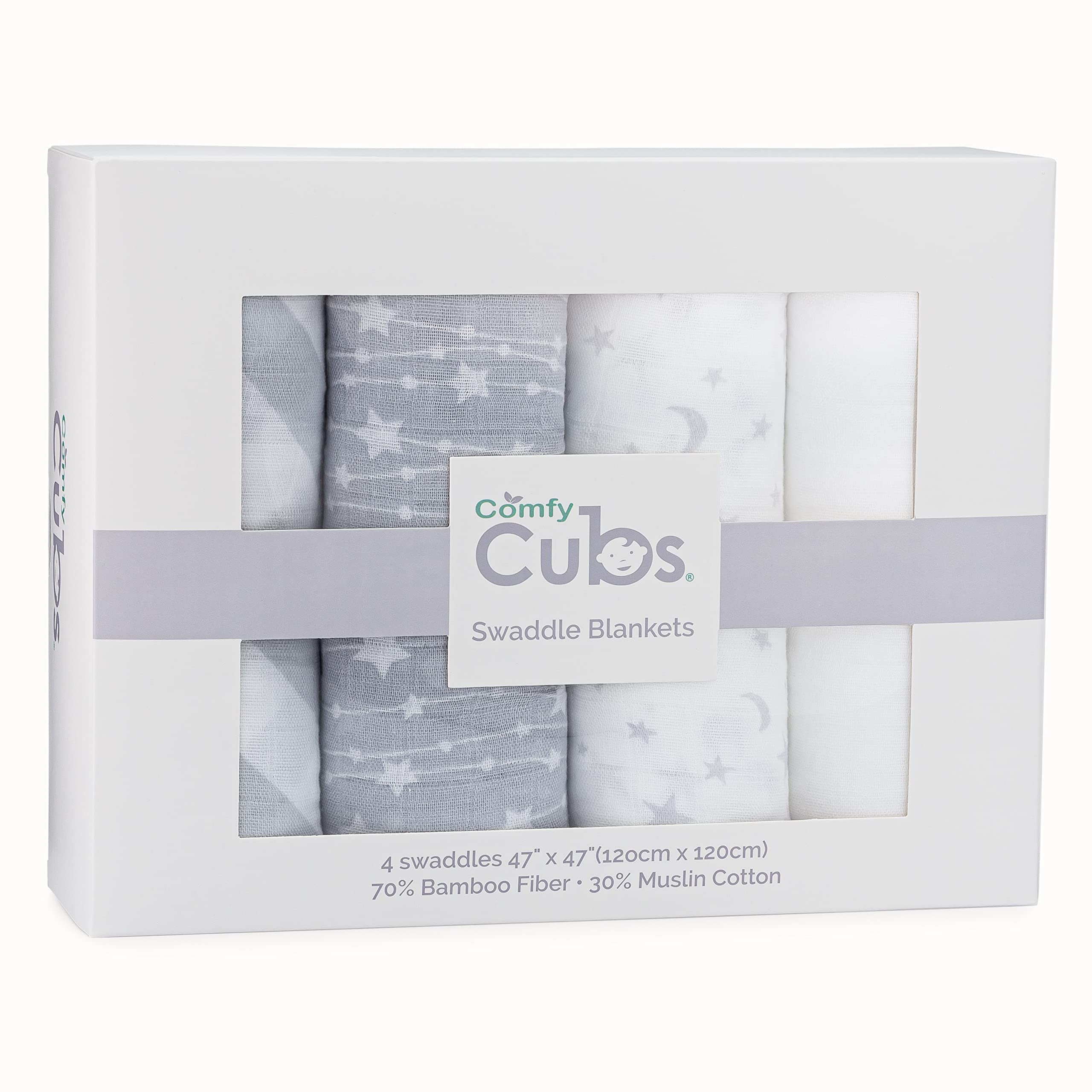 Baby Playpen & Baby Gate and Muslin Swaddle Blankets Bundled by Comfy Cubs