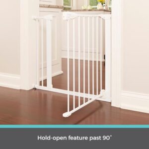 Toddleroo by North States Bright Choice Auto-Close Baby Gate with Door. Pressure Mounted Baby Gate for Doorways, Child Gate Fits Openings 29.75” to 40.5” Wide. (30" Tall, White)