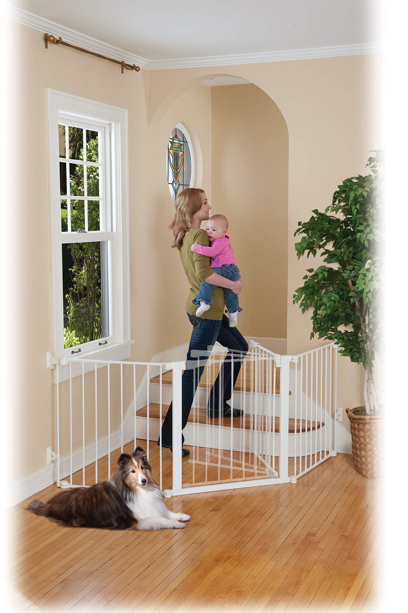 KidCo G3000 Auto Close Configure Gate w/ 30" Door - Wide Area Baby Gate Enclosure (White)