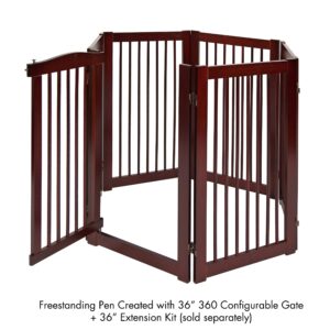 Primetime Petz 33239-E8 Extension Kit for 360 Configurable Walk Through Folding Pet Gate ,Walnut,36"