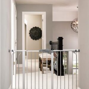 Regalo Easy Step 49-Inch Extra Wide Baby Gate, Includes 4-Inch and 12-Inch Extension Kit, 4 Pack of Pressure Mount Kit and 4 Pack of Wall Mount Kit, Platinum - Total Pack of 1