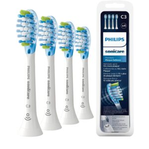 philips sonicare original c3 premium plaque defence standard sonic toothbrush heads - 4 pack in white (model hx9044/17)