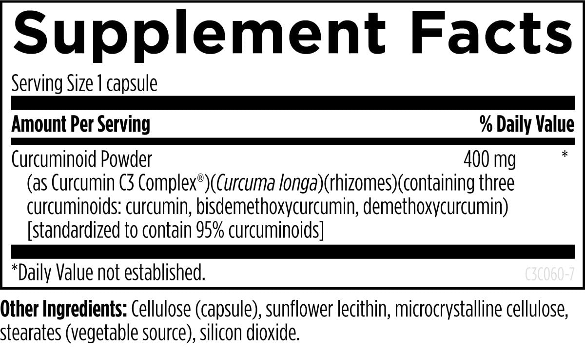 Designs for Health C3 Curcumin Complex - Highly Bioavailable Curcuminoid Turmeric Supplement, 400mg with 3 Bioactive Curcuminoids - Non-GMO, Gluten-Free + Vegetarian (60 Capsules)