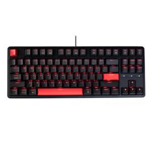 Keychron C3 Pro QMK/VIA Custom Gaming Keyboard, Programmable 87 Keys Compact TKL Layout Gasket Mount, Red LED Backlight Wired Mechanical Keyboard with Red Switches for Mac/Windows/Linux