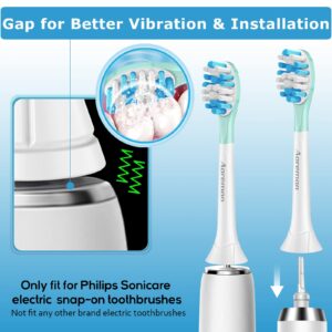 Aoremon Replacement Toothbrush Heads for Philips Sonicare C3 Premium Plaque Control HX9044/65 G3 Premium Gum Care HX9054/65, 6 Brush Heads, White