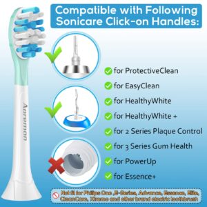 Aoremon Replacement Toothbrush Heads for Philips Sonicare C3 Premium Plaque Control HX9044/65 G3 Premium Gum Care HX9054/65, 6 Brush Heads, White
