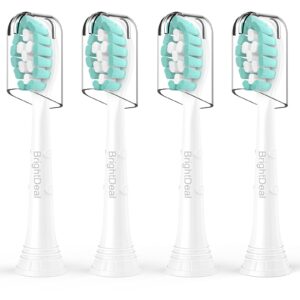 brightdeal toothbrush heads for philips sonicare diamondclean dailyclean easyclean healthywhite expertclean w c1 c2 g2 c3 g3 w3 sonic electric replacement brush 1100 4100 5100 6100 white, 4 pack