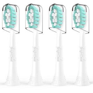 BrightDeal Toothbrush Heads for Philips Sonicare DiamondClean DailyClean EasyClean HealthyWhite ExpertClean W C1 C2 G2 C3 G3 W3 Sonic Electric Replacement Brush 1100 4100 5100 6100 White, 4 Pack