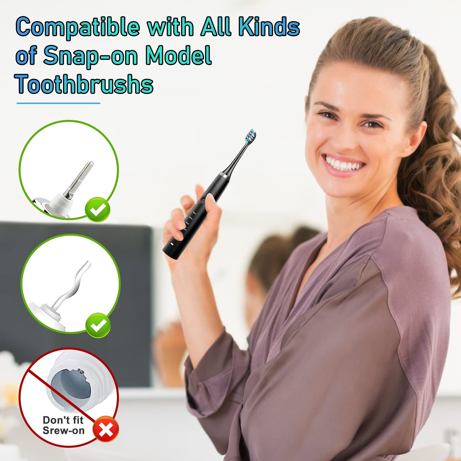 Toothbrush Replacement Heads Compatible with Philips Sonicare, 8 Pack, Electric Brush Head