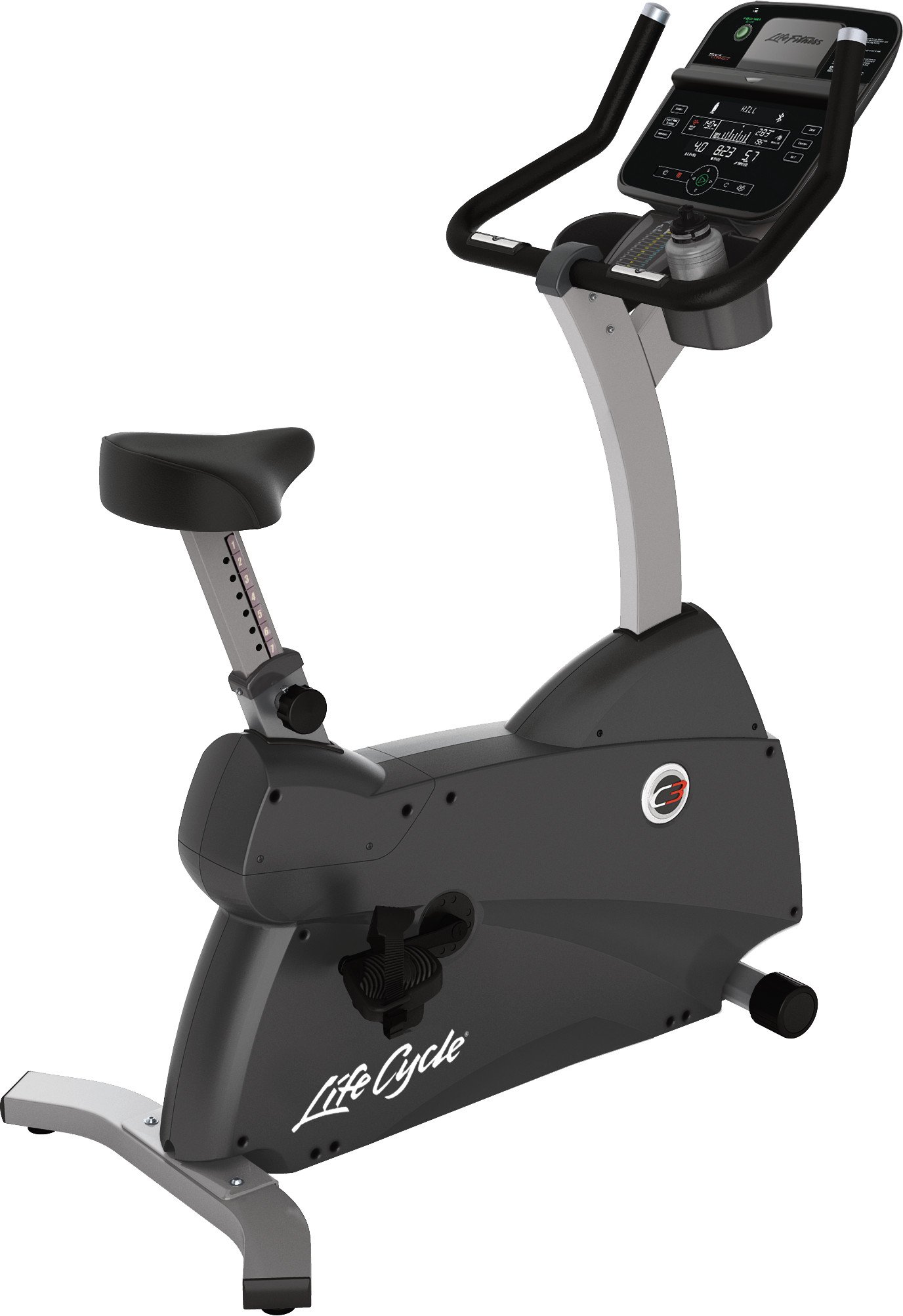 Life Fitness C3 Upright Indoor Cycling Exercise Bike with Track Connect Console Silver