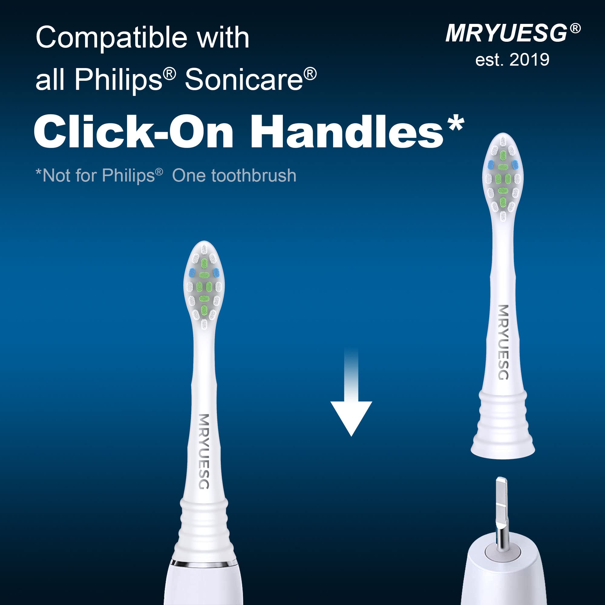 MRYUESG Replacement Heads Compatible with Philips Sonicare 10 Pack, MRYUESG Electric Tooth-Brush Head Designed for Phillips Diamond-Clean, Plaque Control Brush Heads for C2 4100 5100 1100