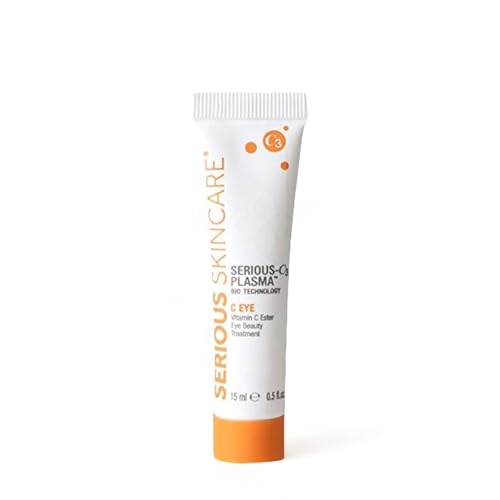 Serious Skincare - C3 Vitamin C Ester Eye Beauty Treatment with Hyaluronic Acid - For Dull & Dry Under Eyes - Soothing C3 Plasma Gel Formula for Fine Lines, Wrinkles, Discoloration - 0.5 oz.