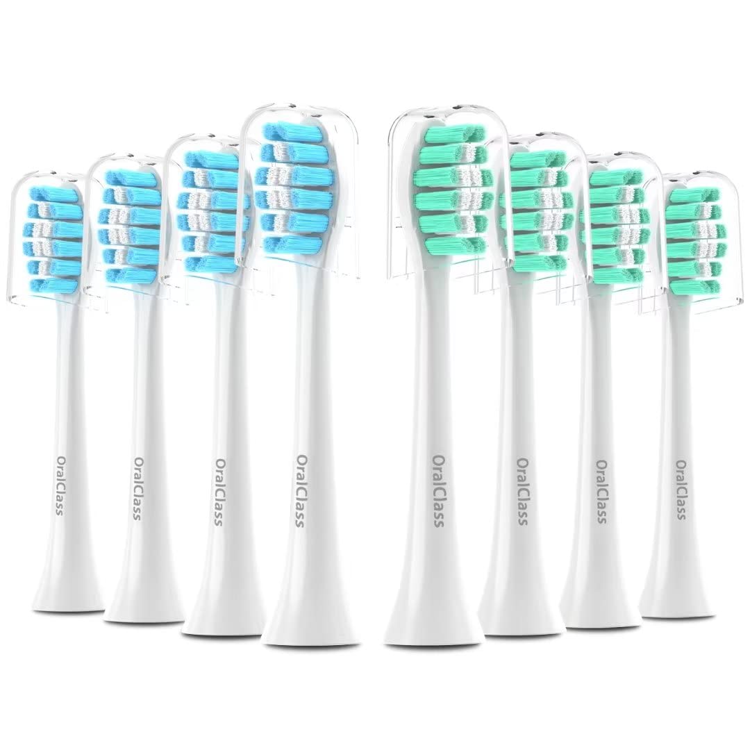 OralClass Replacement Toothbrush Heads for Philips Sonicare - Medium Soft, 8 Pack