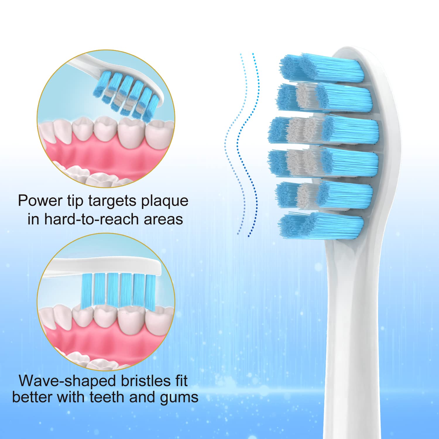 OralClass Replacement Toothbrush Heads for Philips Sonicare - Medium Soft, 8 Pack