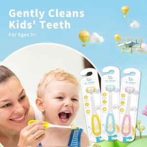 LEYUYO 3 Sided Toothbrush Kids, Soft Bristles Toddler Toothbrush, Autism Toothbrush, 360° Oral Teeth Cleaning, Ages 2+