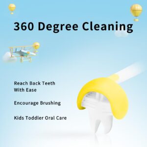 LEYUYO 3 Sided Toothbrush Kids, Soft Bristles Toddler Toothbrush, Autism Toothbrush, 360° Oral Teeth Cleaning, Ages 2+